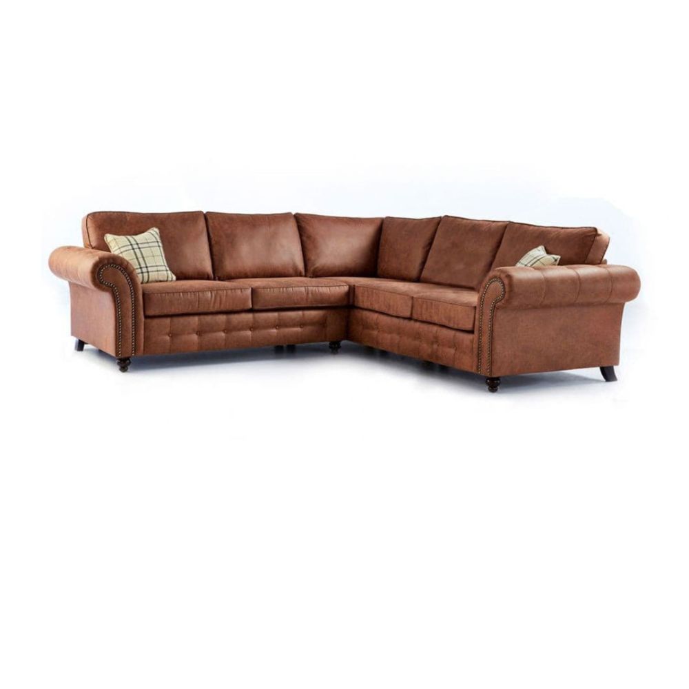 MNS Oakland Leather Suite - Corner Tan