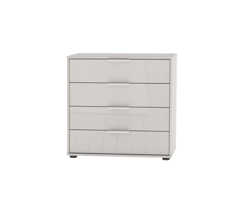 Wiemann Vip Monaco 4000 Glass White 4 Drawer Chest