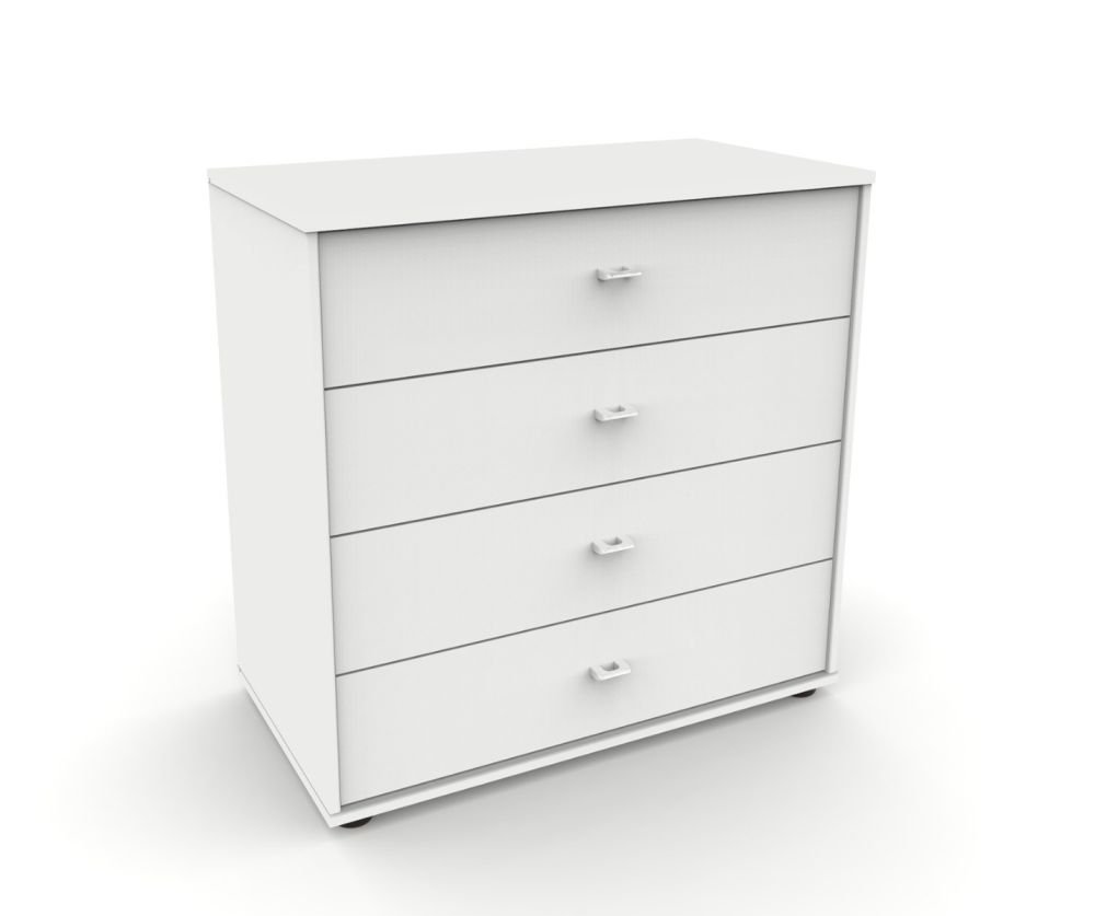 Wiemann Vip Vigo Glass White 4 Drawer Chest