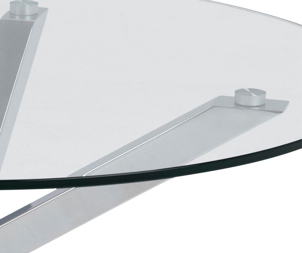 Heaven Glass Top Round Coffee Table with Chrome Legs 