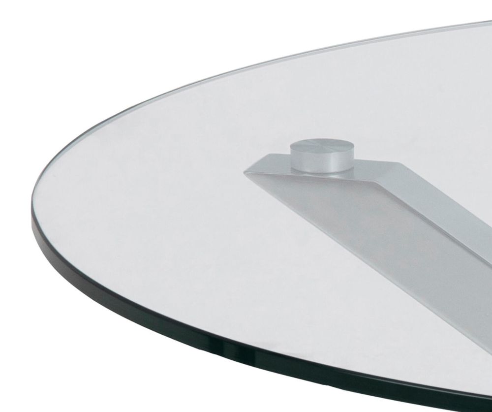 Heaven Glass Top Round Coffee Table with Chrome Legs 