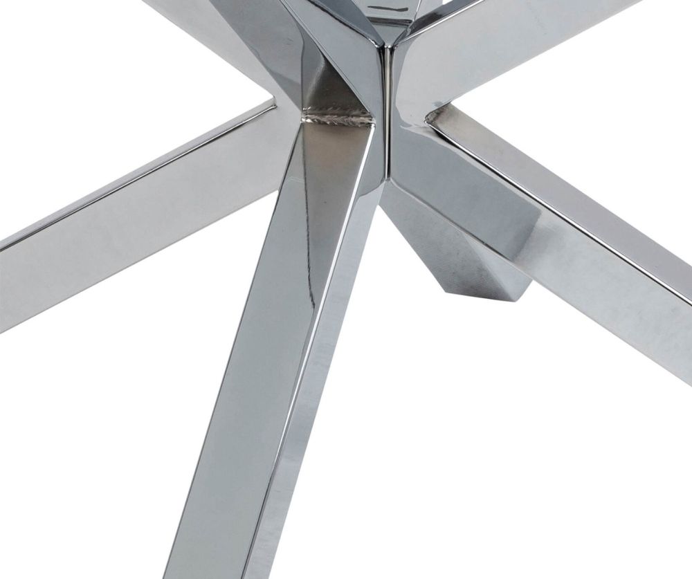 Heaven Glass Top Round Coffee Table with Chrome Legs 