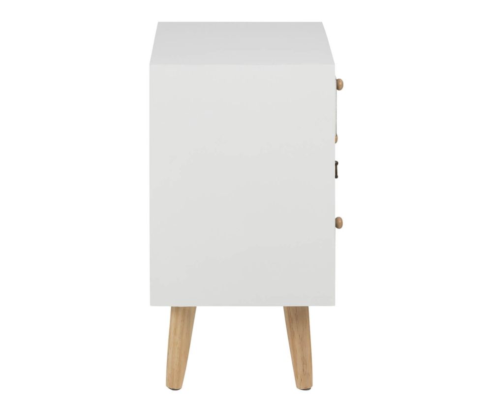 Thais White Shabby Chic Multi Coloured Bedside with 4 Drawers