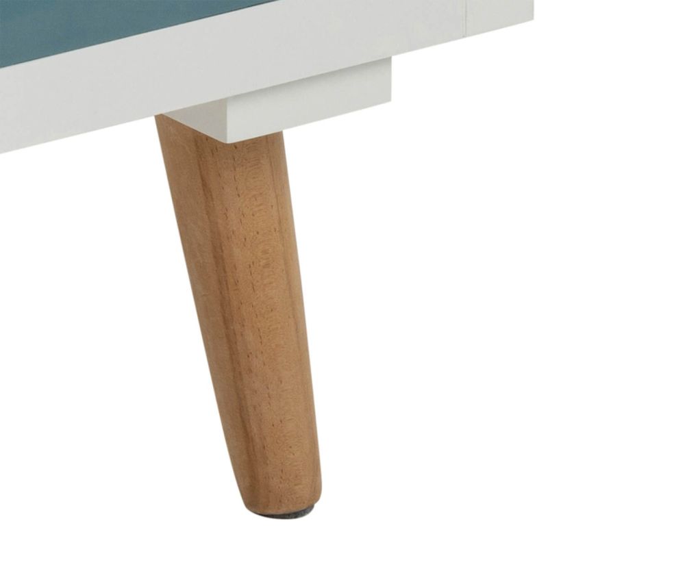 Thais White Shabby Chic Multi Coloured Bedside with 4 Drawers