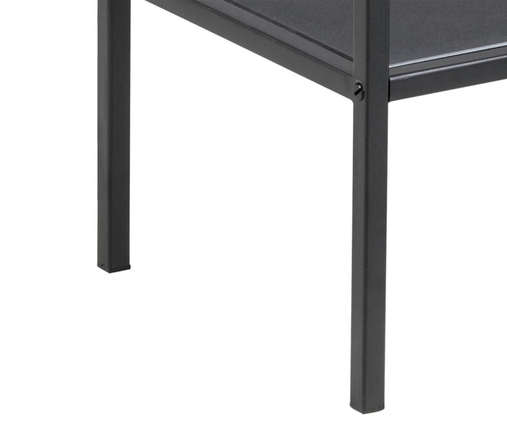 Seaford Black Metal Serving Trolley with Glass Top