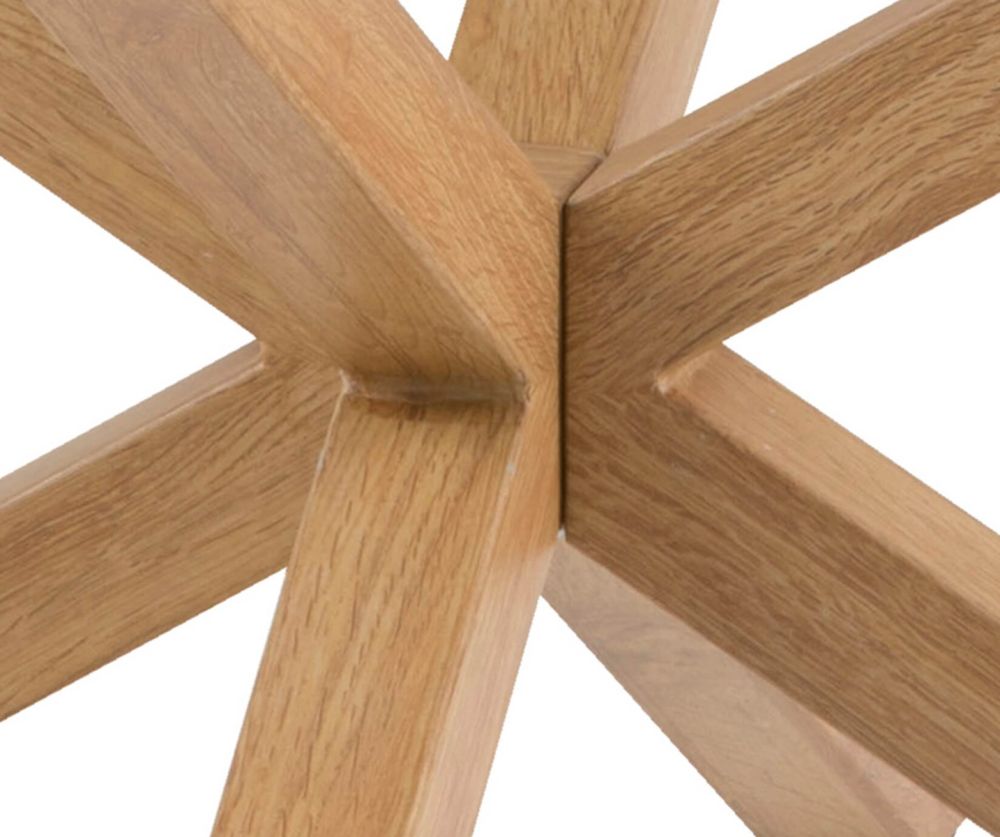 Heaven Glass Top Round Coffee Table with Smoked Oak Legs