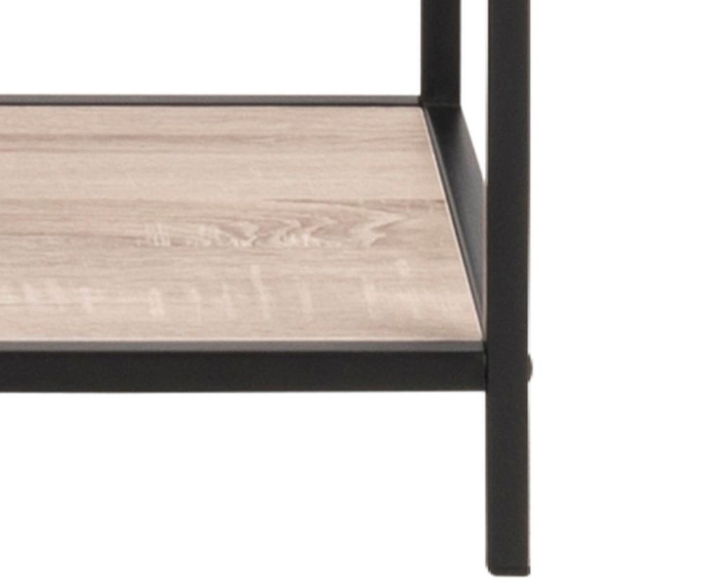 Seaford Tall Black Metal Bookcase with 5 Sonoma Oak Shelves