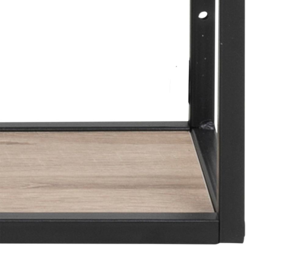 Seaford Black Metal Wall Shelf with 3 Additional Sonoma Oak Shelves