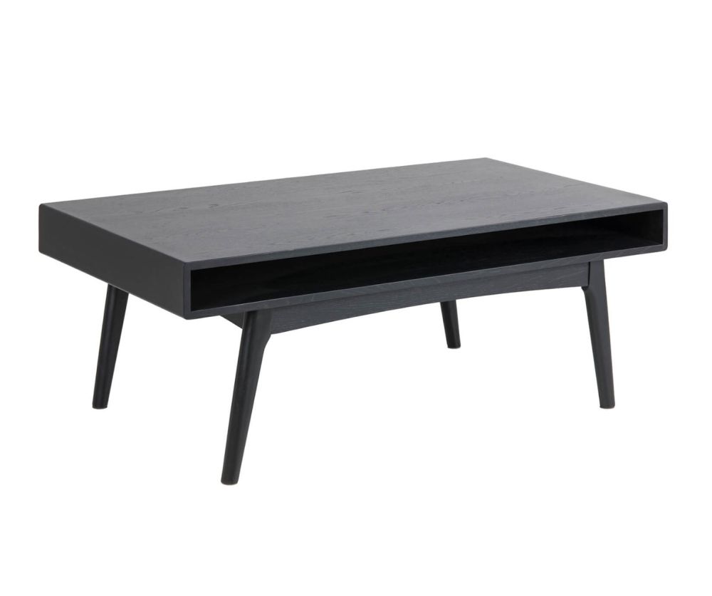 Marte Black Open Shelf Coffee Table