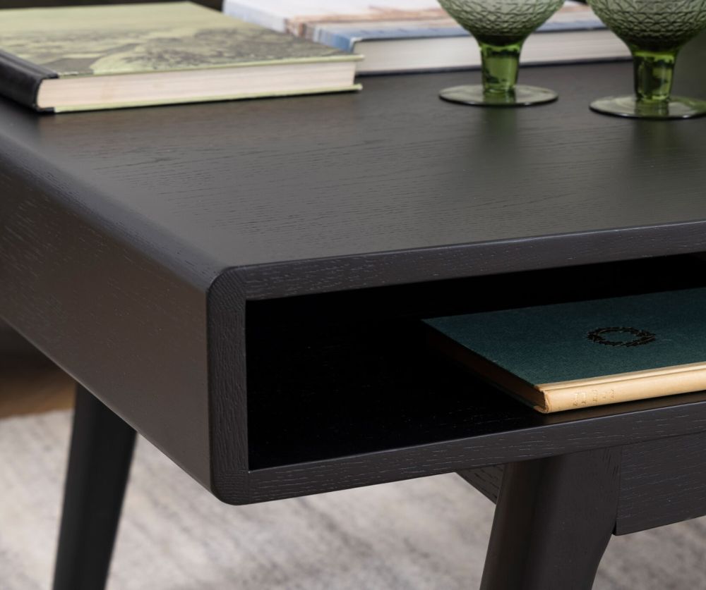 Marte Black Open Shelf Coffee Table