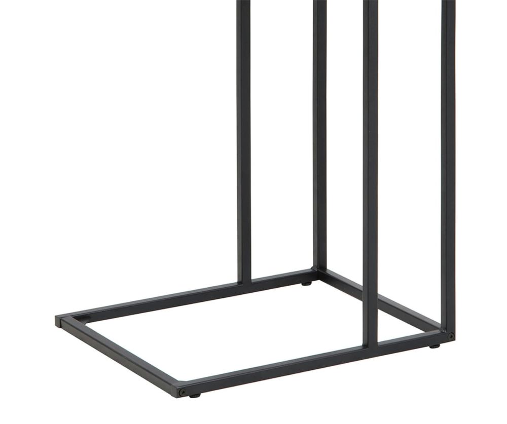 Seaford Black Metal Side Table with Oak Top