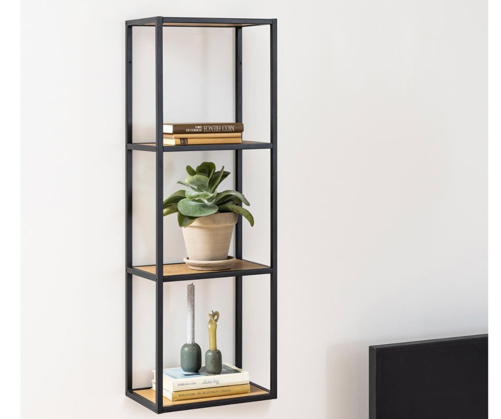 Seaford Black Metal Wall Shelf