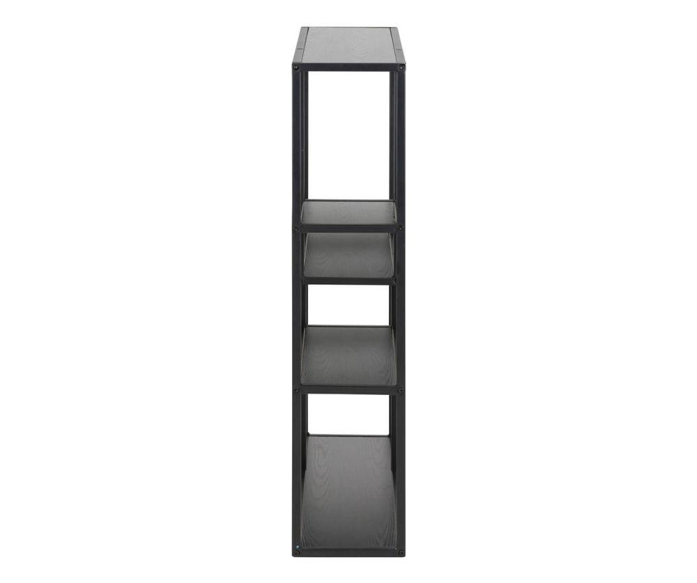 Seaford Black Metal Wall Shelf with 3 Additional Black Shelves