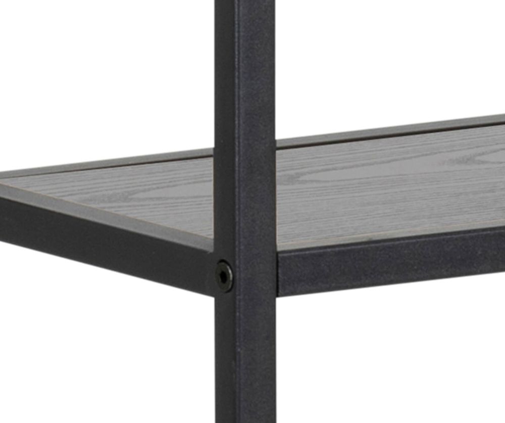 Seaford Black Metal Wall Shelf with 3 Additional Black Shelves