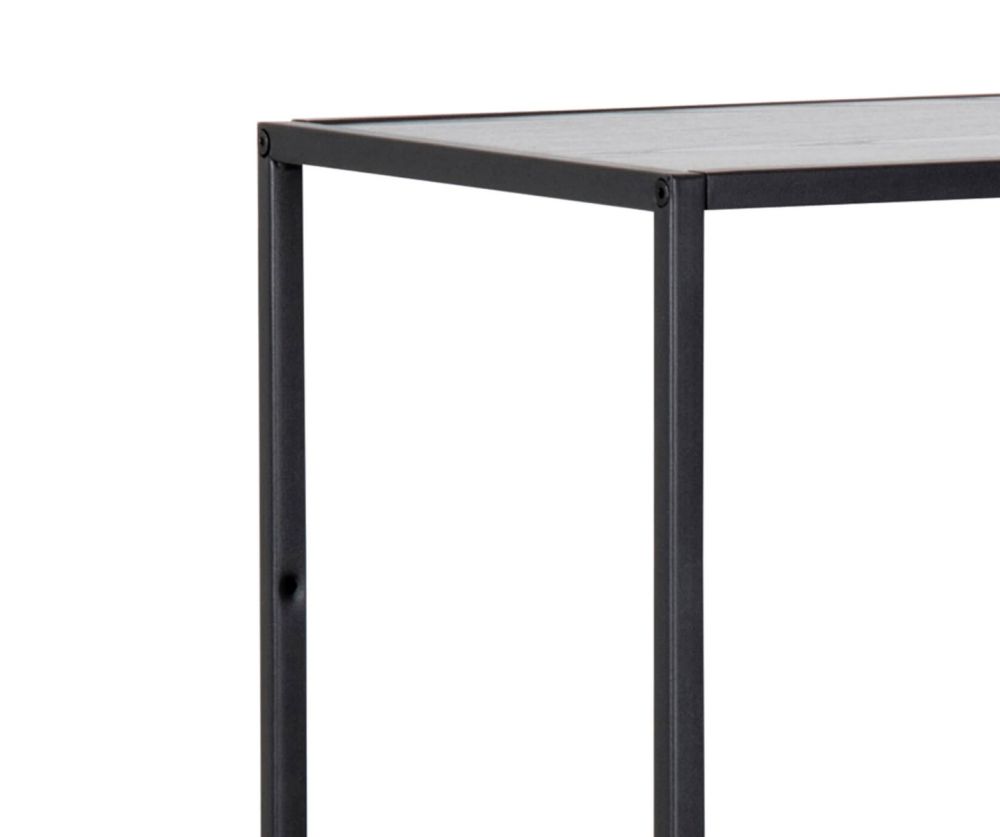 Seaford Black Metal Asymmetrical Bookcase with 3 Black Shelves