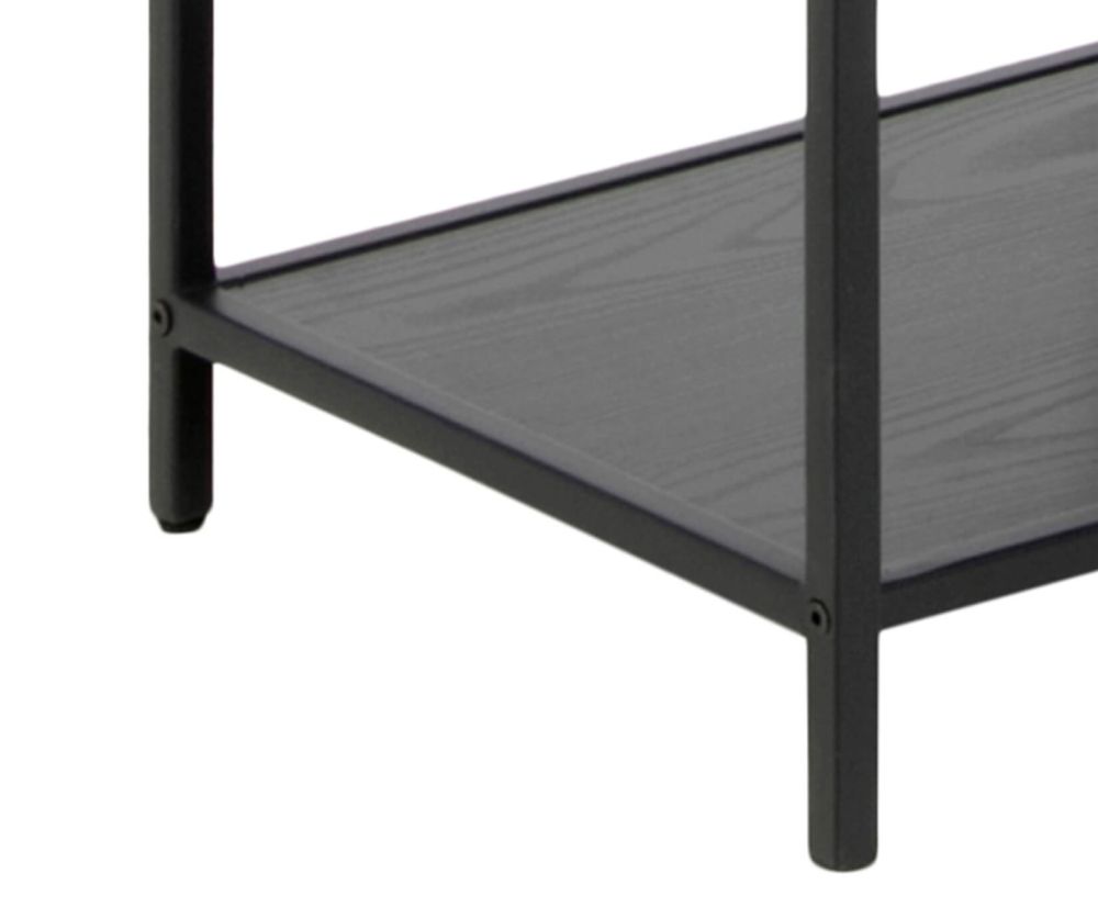 Seaford Tall Black Metal Bookcase with 5 Black Shelves