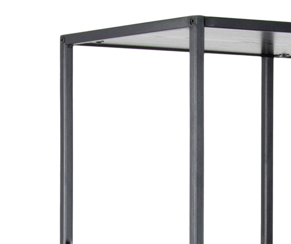 Seaford Tall Black Metal Bookcase with 5 Black Shelves