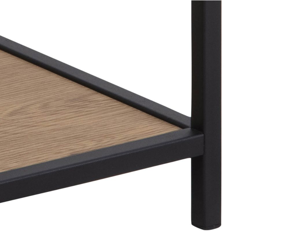 Seaford Black and Oak Bedside Table with 1 Drawer 