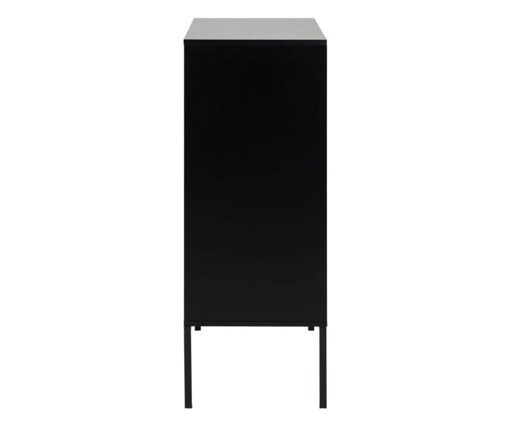 Seaford Black and Oak 4 Door Sideboard 