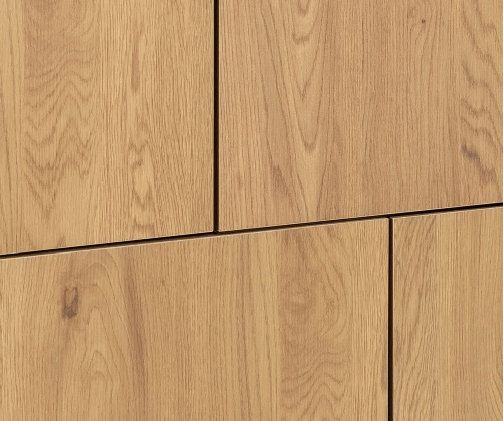 Seaford Black and Oak 4 Door Sideboard 