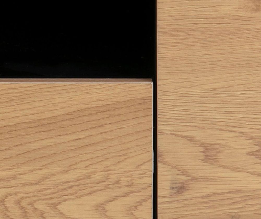Seaford Black and Oak TV Unit 2 Doors 1 Drawer 