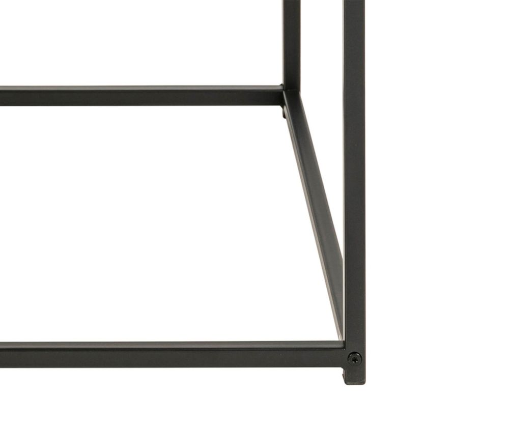 Seaford Black Metal Coffee Table with Oak Top