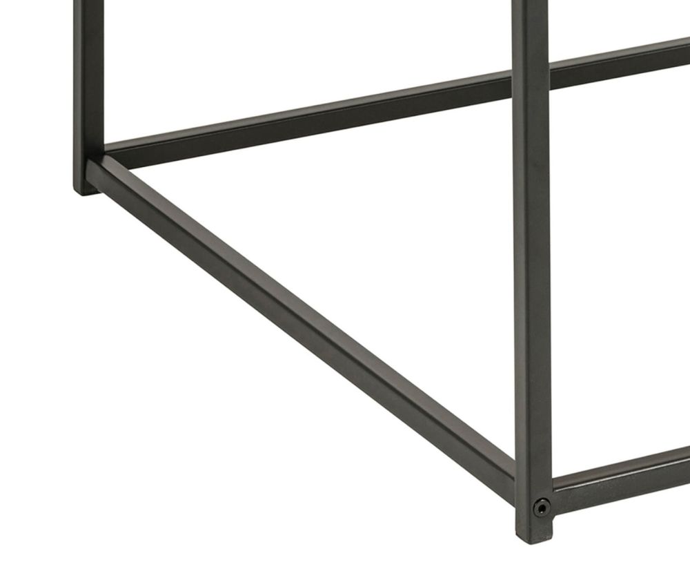 Seaford Black Metal Coffee Table with Oak Top