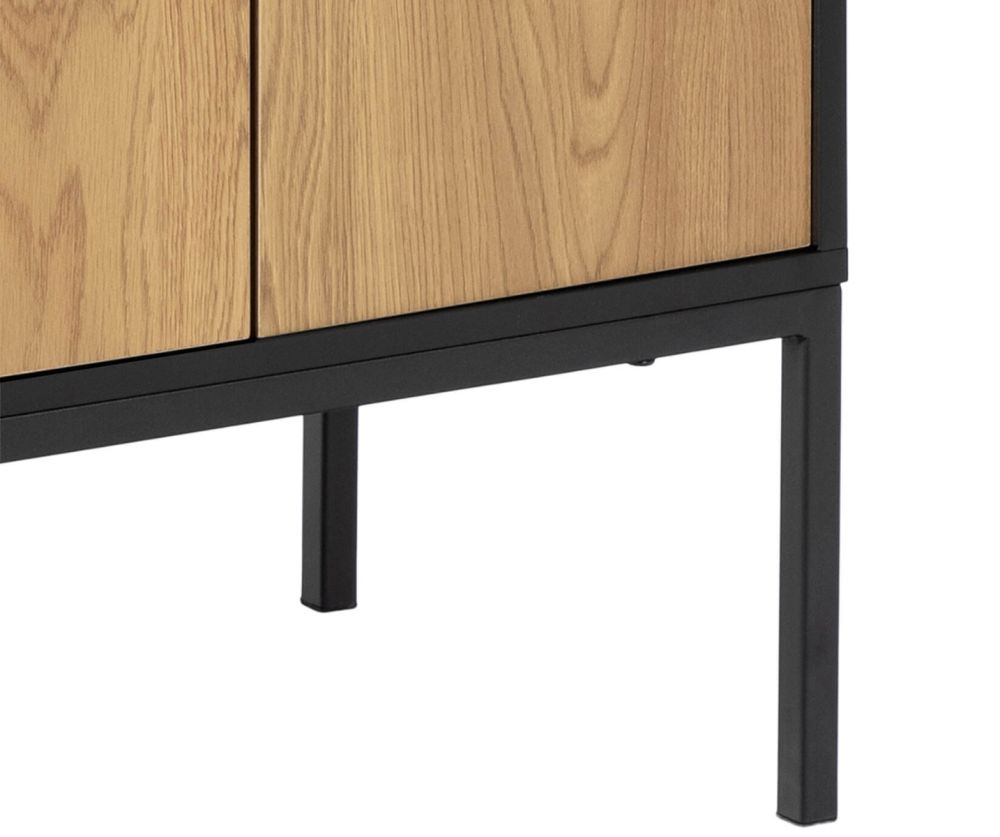 Seaford Black and Oak 3 Door 2 Drawer Sideboard 