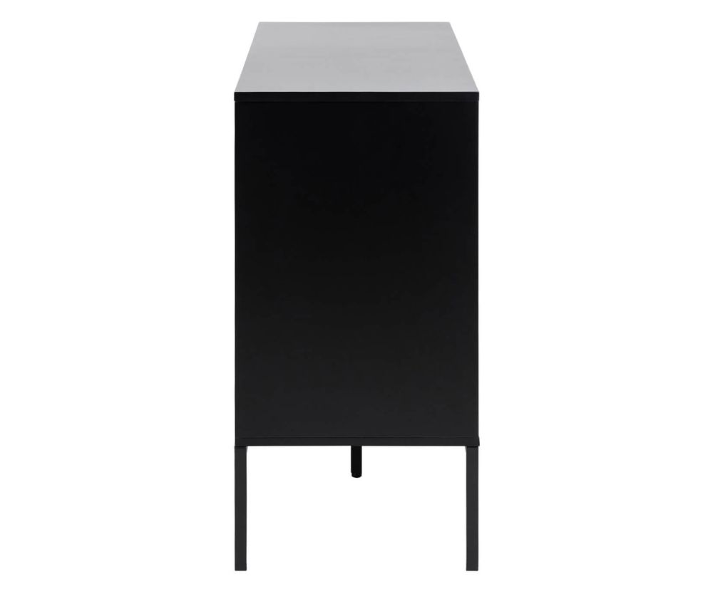 Seaford Black and Oak 1 Door 3 Drawer Small Sideboard