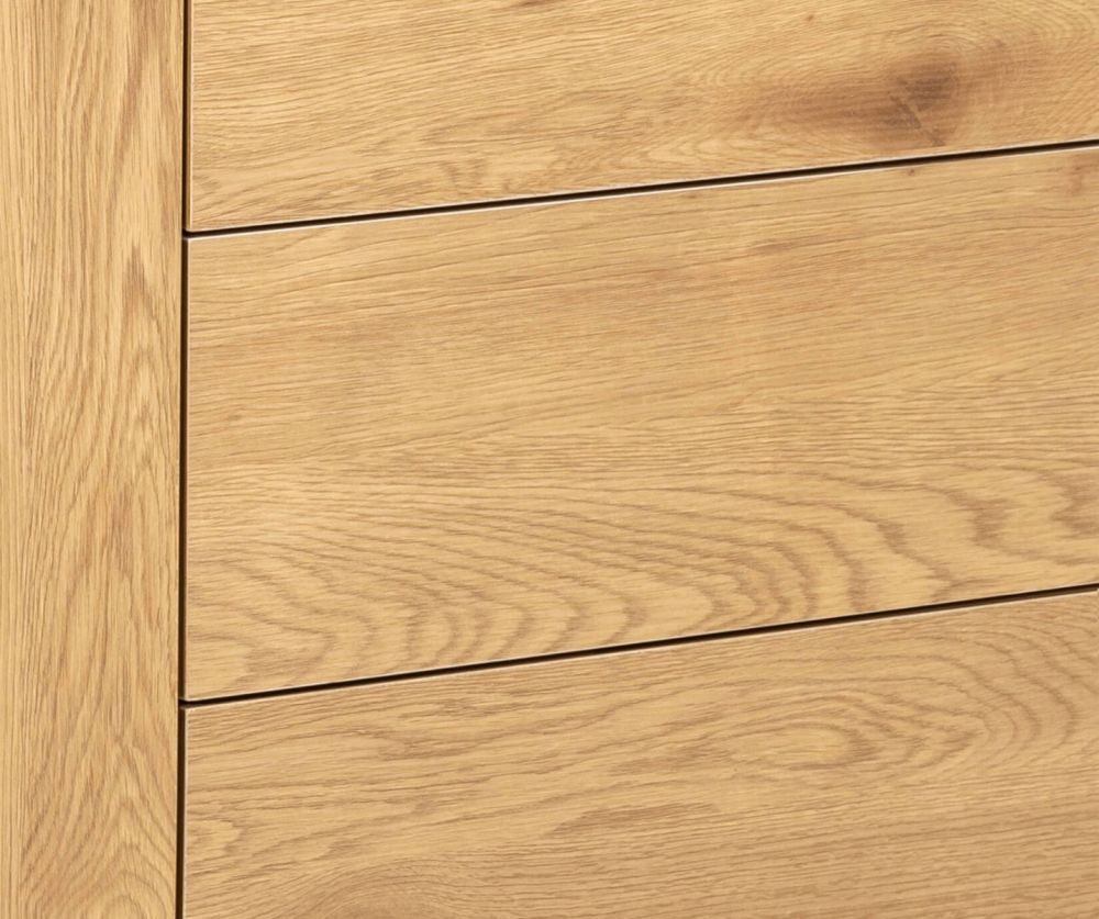 Seaford Black and Oak 1 Door 3 Drawer Small Sideboard