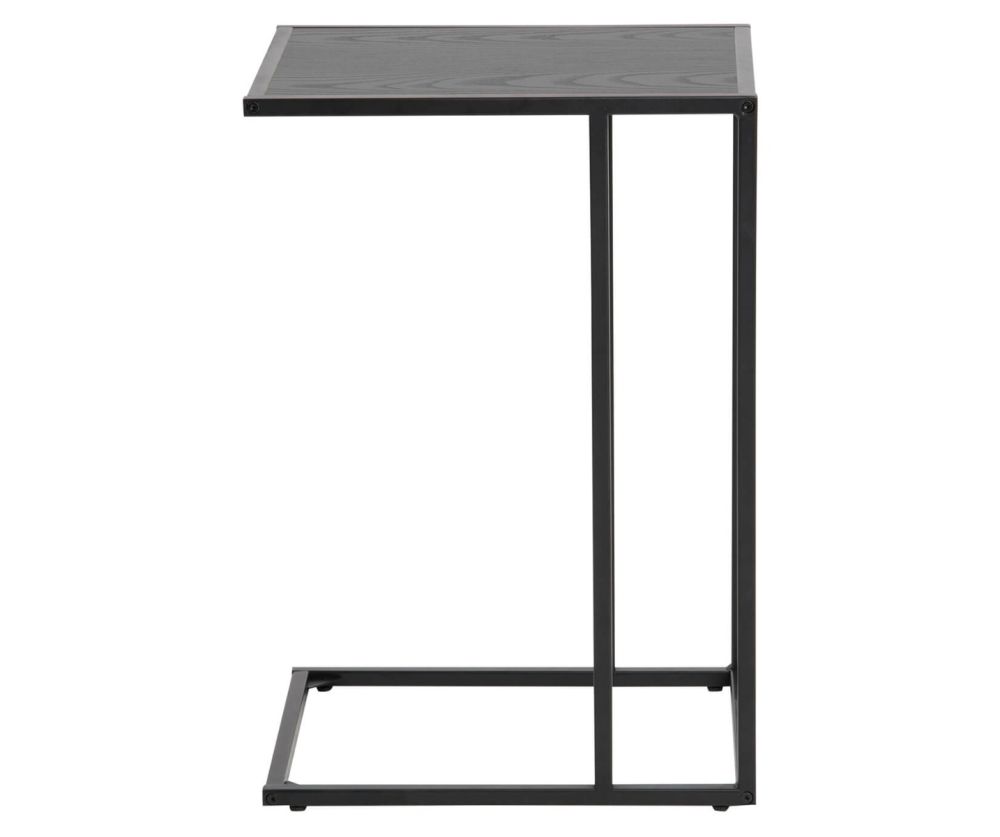 Seaford Black Metal Side Table with Black Top