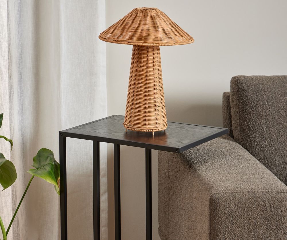 Seaford Black Metal Side Table with Black Top