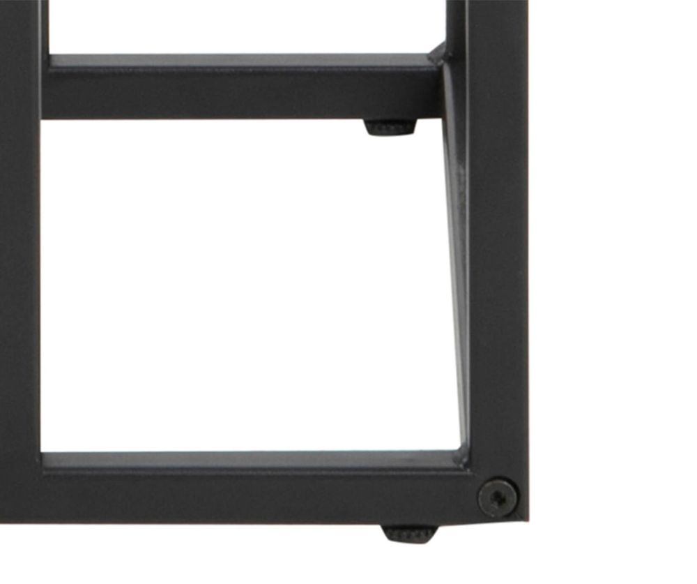 Seaford Black Metal Side Table with Black Top