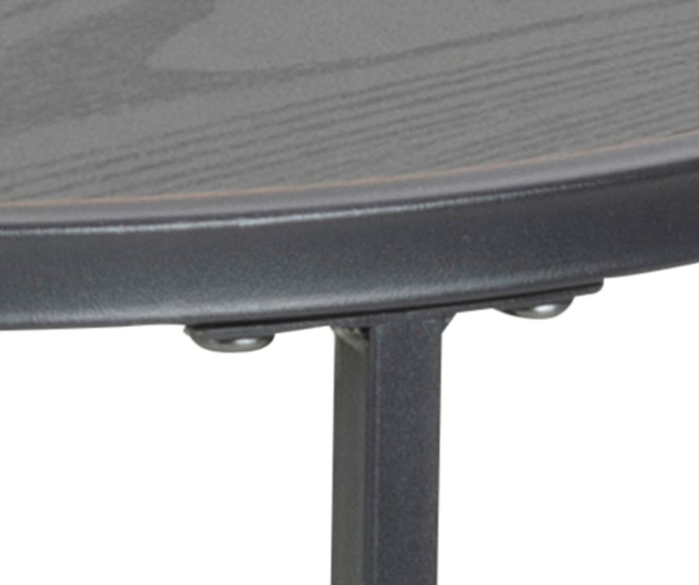 Seaford Black Metal Small Round Side Table with Black Top 