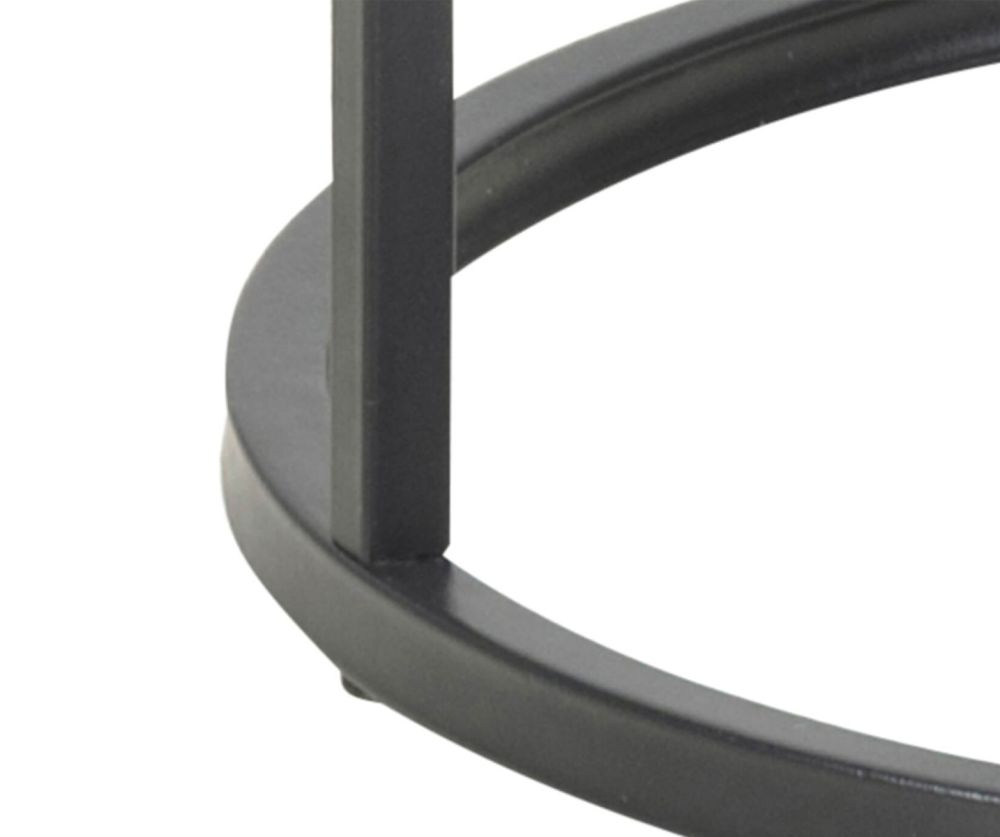 Seaford Black Metal Small Round Side Table with Black Top 