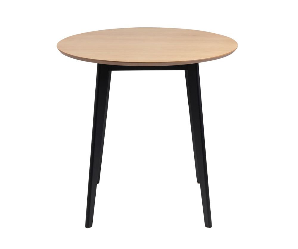Roxby Oak And Black Round Dining Table 