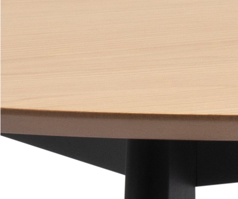 Roxby Oak And Black Round Dining Table 