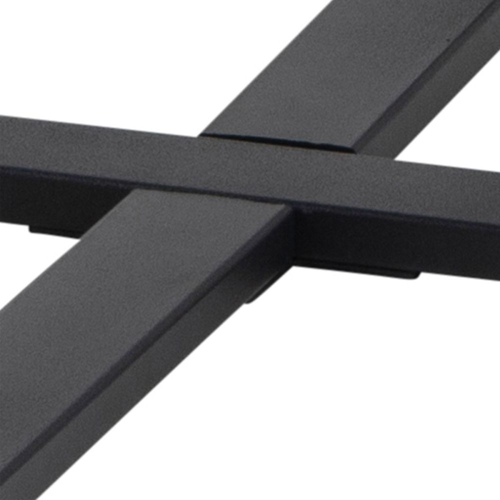 Amble Black Marble Melamine Top Round Coffee Table with Black Legs
