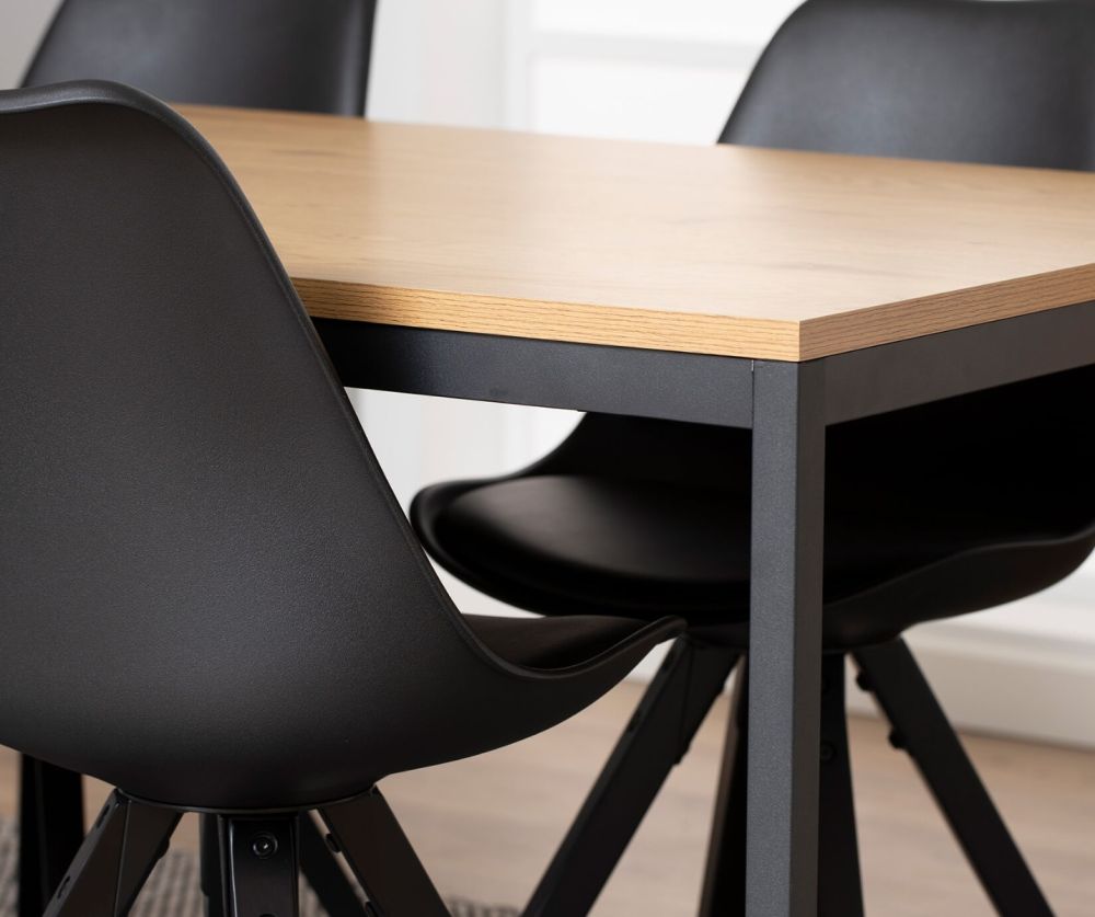 Seaford Black and Oak Dining Table