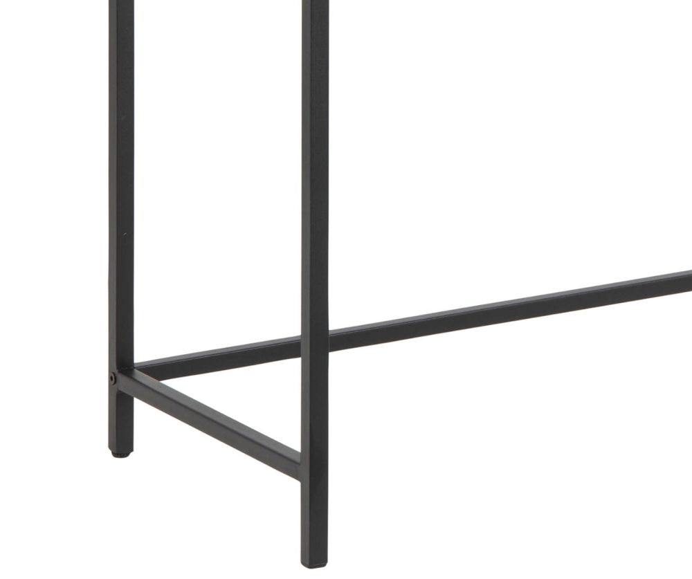 Seaford Black Metal Console Table with Oak Top