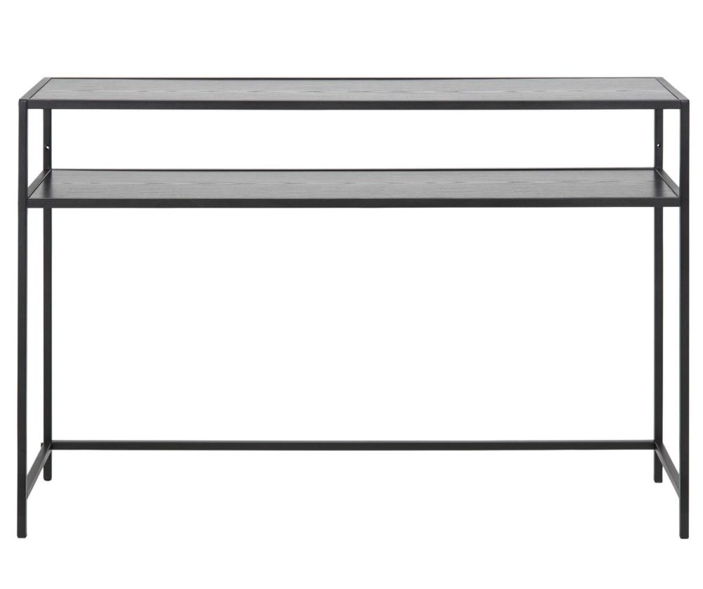 Seaford Black Metal Console Table with Black Top