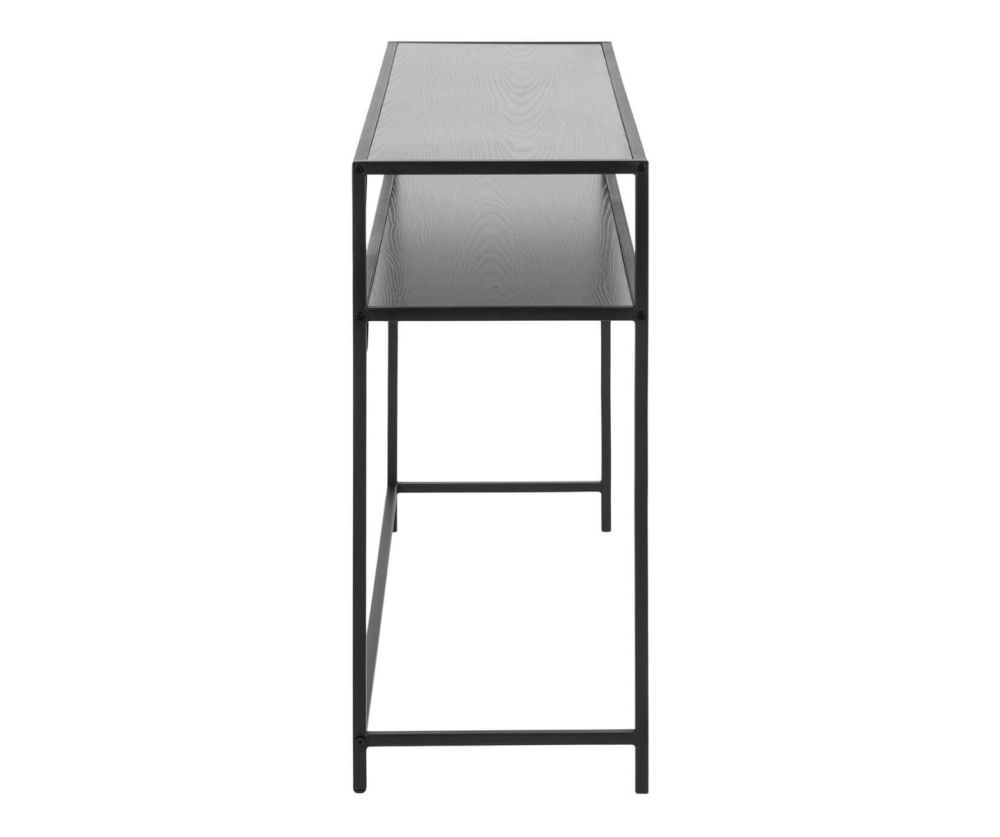 Seaford Black Metal Console Table with Black Top