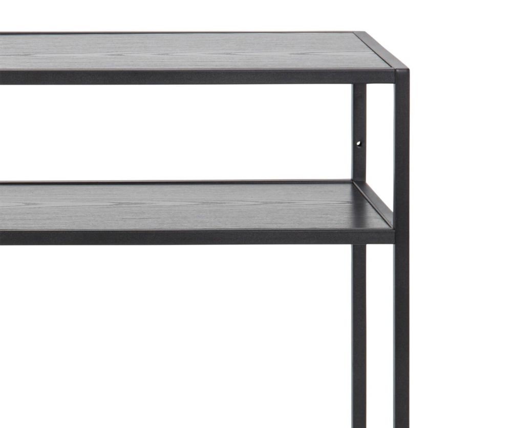 Seaford Black Metal Console Table with Black Top