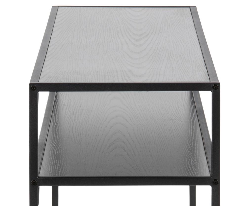 Seaford Black Metal Console Table with Black Top