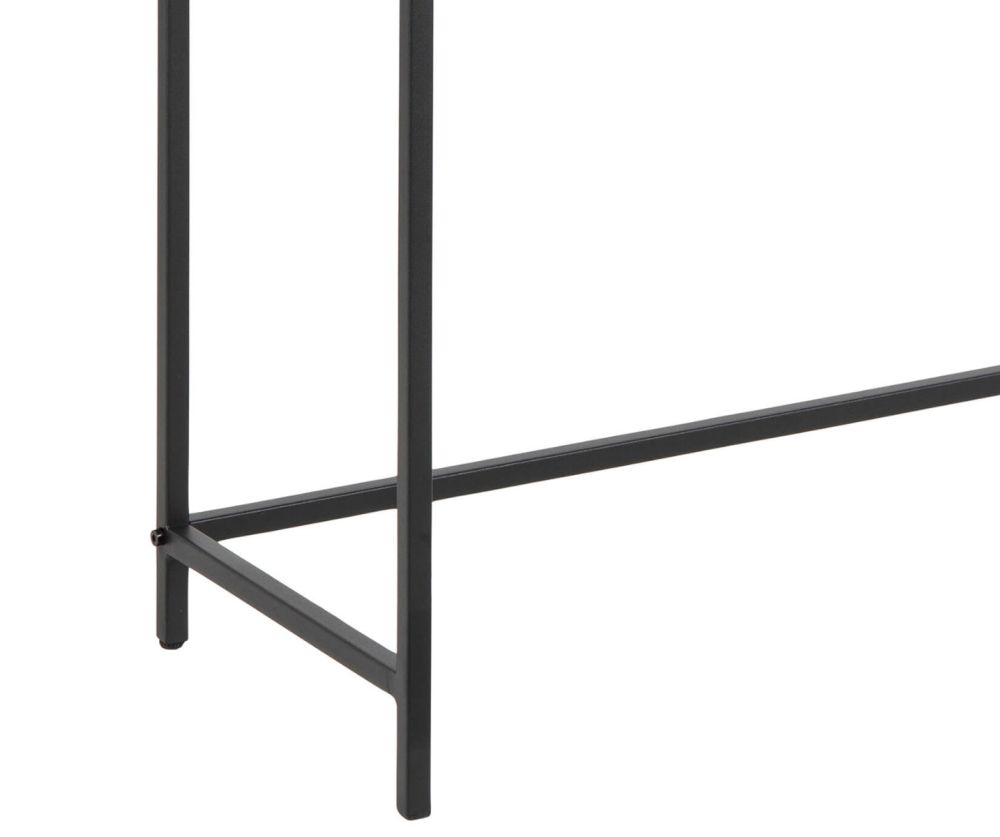 Seaford Black Metal Console Table with Black Top