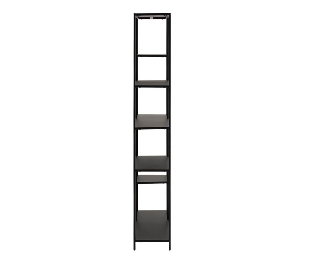 Newcastle Matt Black 6 Shelves Asymmetrical Bookcase 