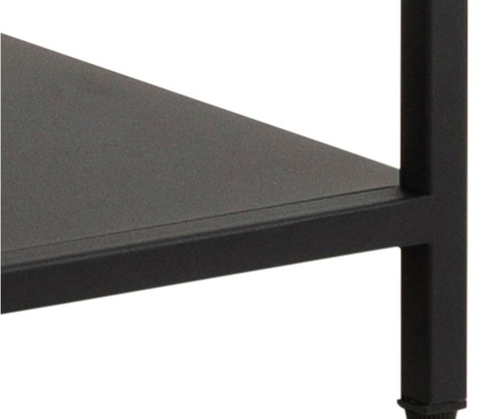 Newcastle Matt Black 3 Shelves Asymmetrical Bookcase 