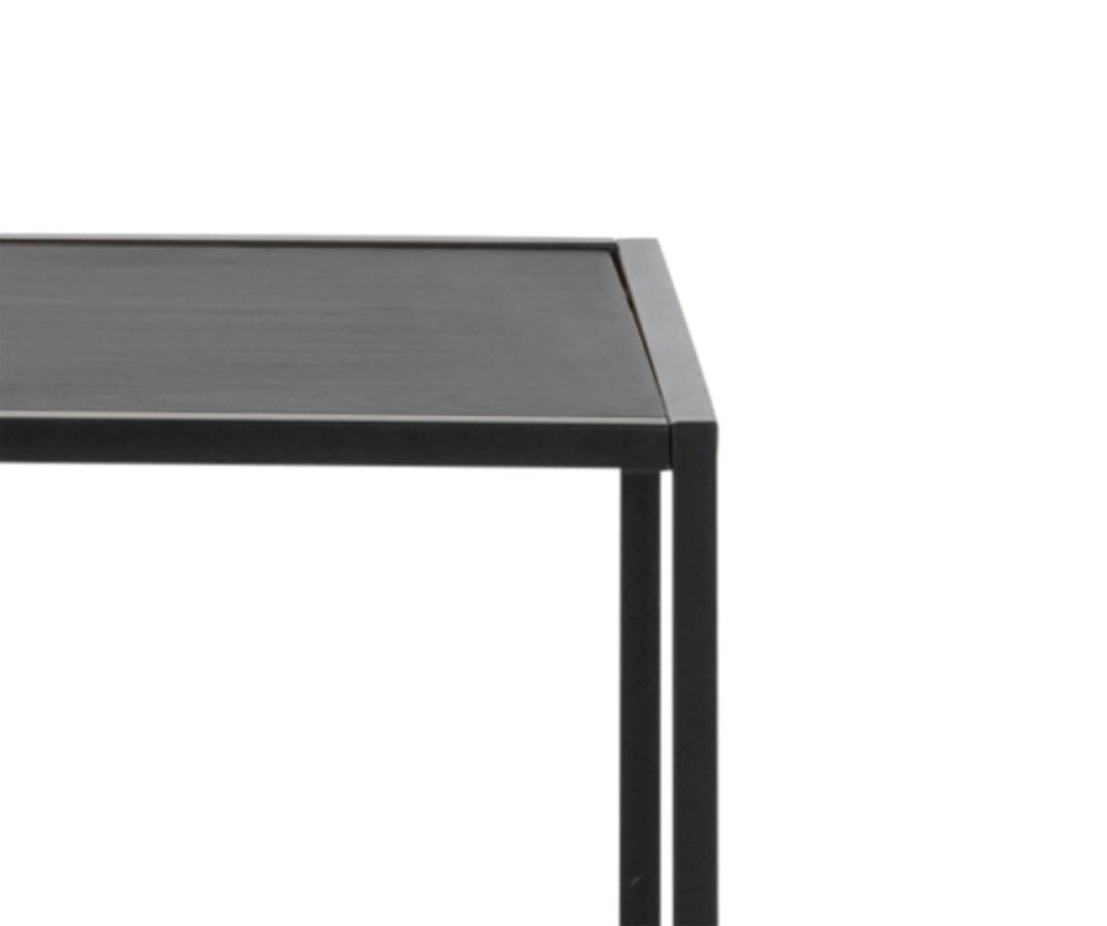 Seaford Black Metal Large Asymmetrical Bookcase with 5 Black Shelves