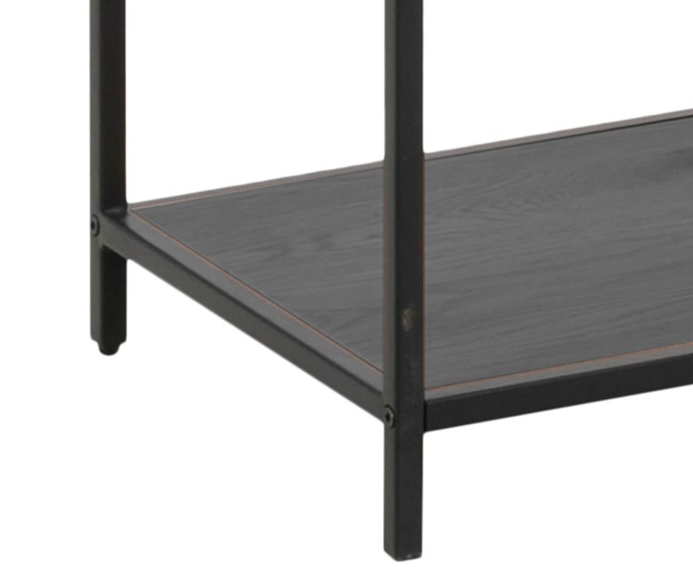 Seaford Black Metal Large Asymmetrical Bookcase with 5 Black Shelves