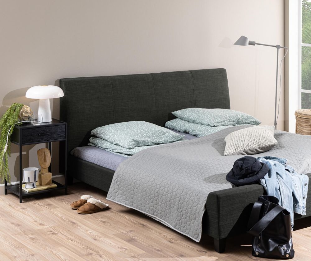 Seaford Black Bedside Table with 1 Drawer 